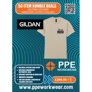 50x Gildan GD5000 T-Shirt Bundle Thumbnail