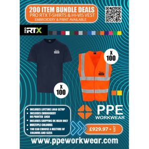 200x Item 100x ProRTX T-Shirt & 100x Hi-Vis Vest Bundle Thumbnail