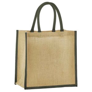 Natural starched jute mini gift bag Thumbnail