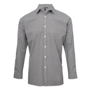 Microcheck (Gingham) long sleeve cotton shirt Thumbnail