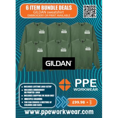 6x Gildan Sweatshirt Bundle Thumbnail