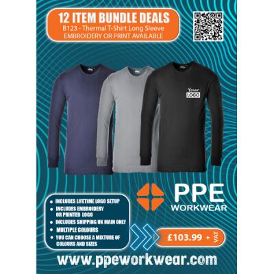 12x Portwest Thermal Long Sleeve T-Shirts Bundle Thumbnail