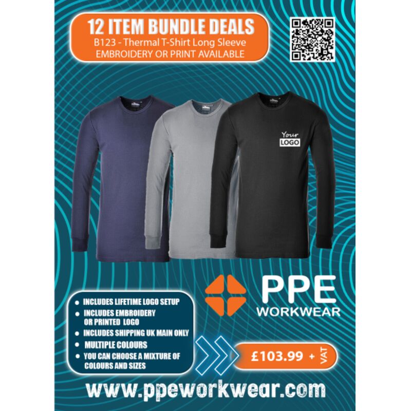 12x Portwest Thermal Long Sleeve T-Shirts Bundle Thumbnail