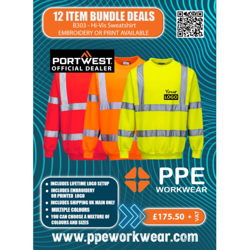 12x Portwest Hi-Vis Sweatshirt Bundle Thumbnail