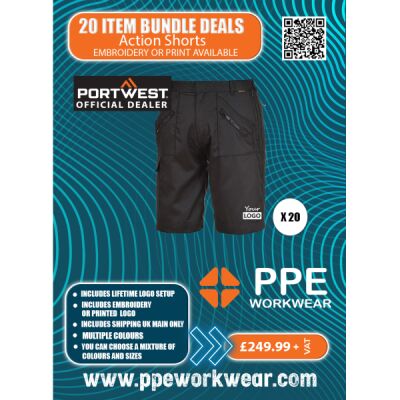 20X Portwest Action Shorts Bundle Thumbnail