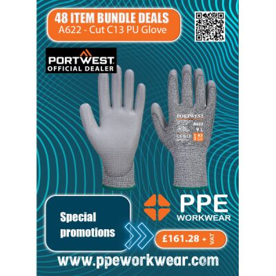 48x Pairs Portwest Cut C13 PU Glove Bundle Thumbnail
