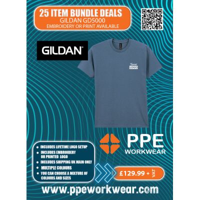 25x Gildan GD5000 T-Shirt Bundle Thumbnail