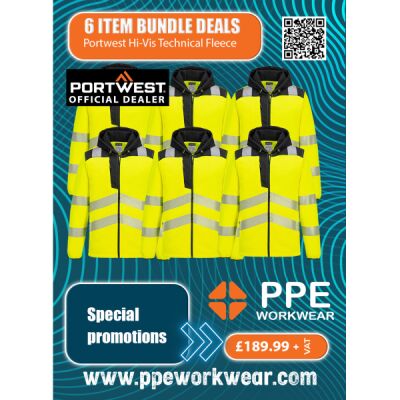6x Portwest Hi-Vis Technical Fleece Bundle Thumbnail