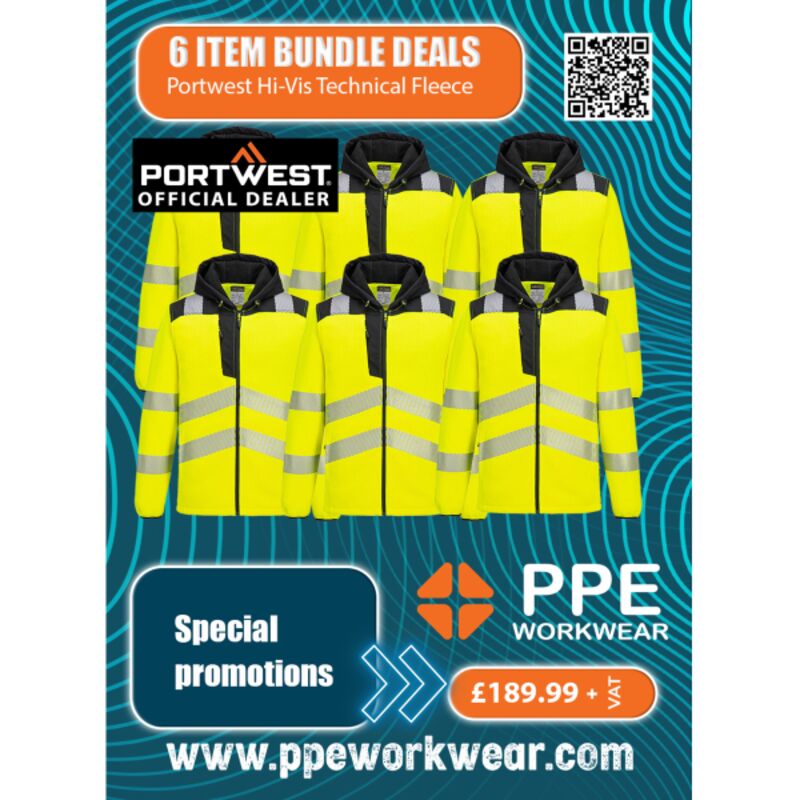 6x Portwest Hi-Vis Technical Fleece Bundle Thumbnail